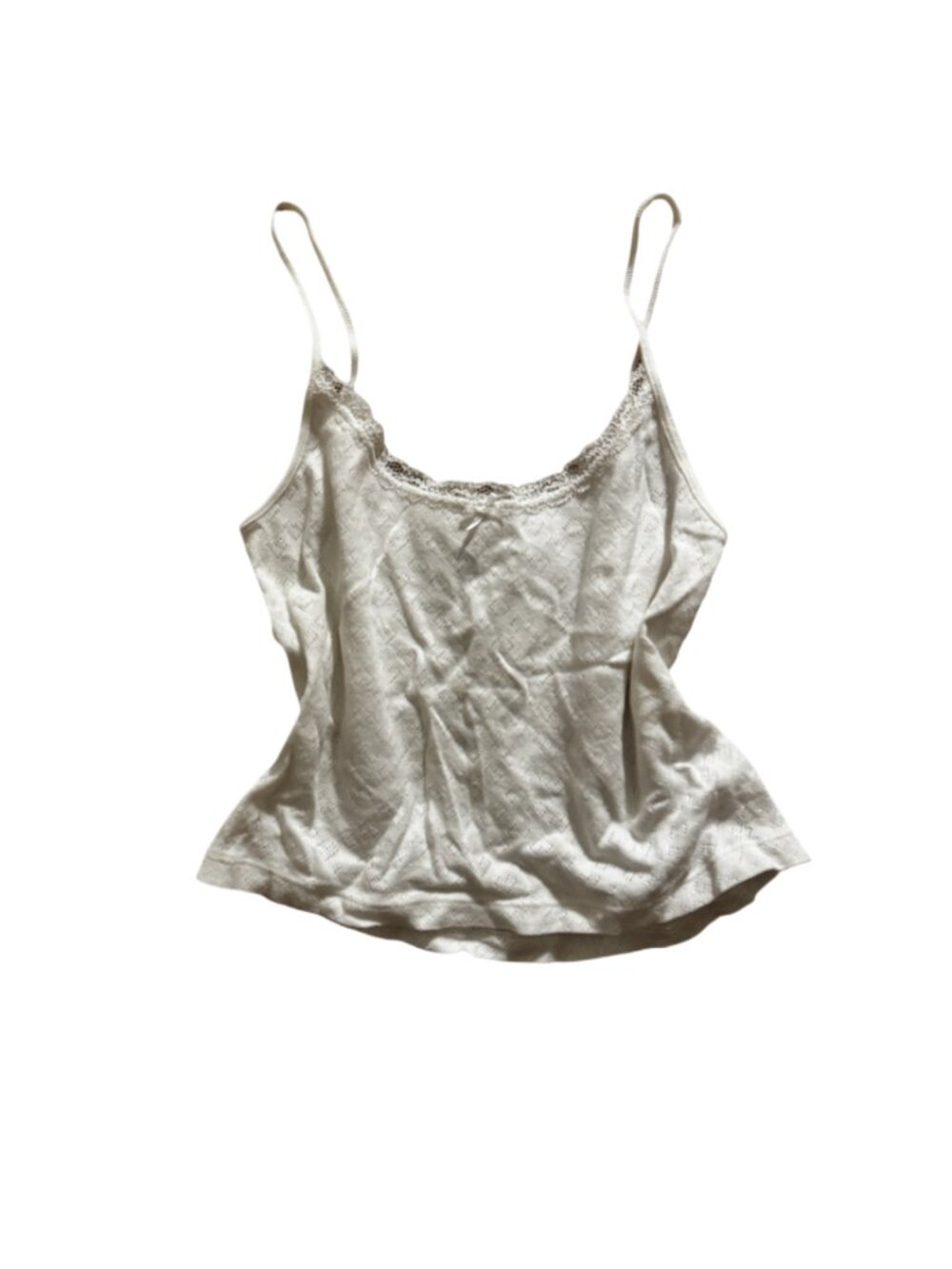brandy melville heart pointelle tank top
